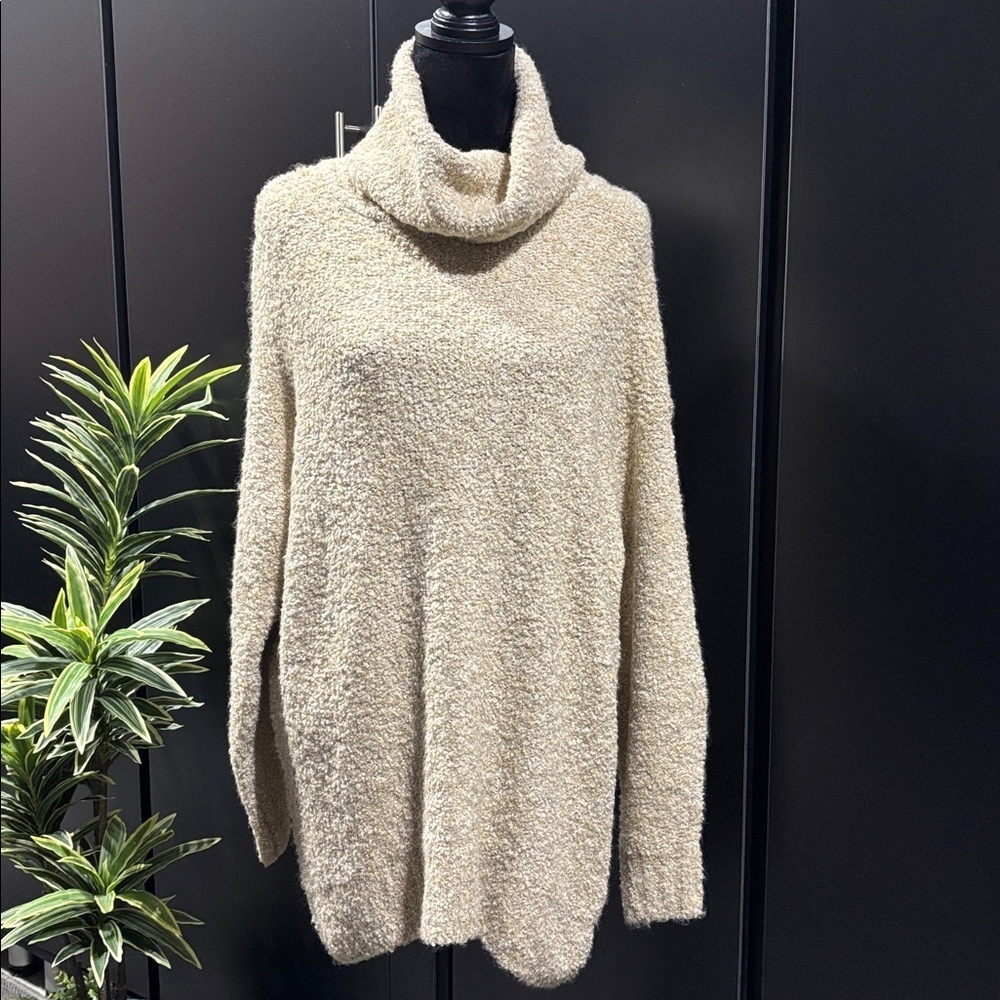 GAP Wool Blend Oversized Loose neck turtleneck,extended back hemline,soft/cozy